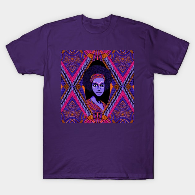 Colorful African Goddess T-Shirt by Carolina Díaz